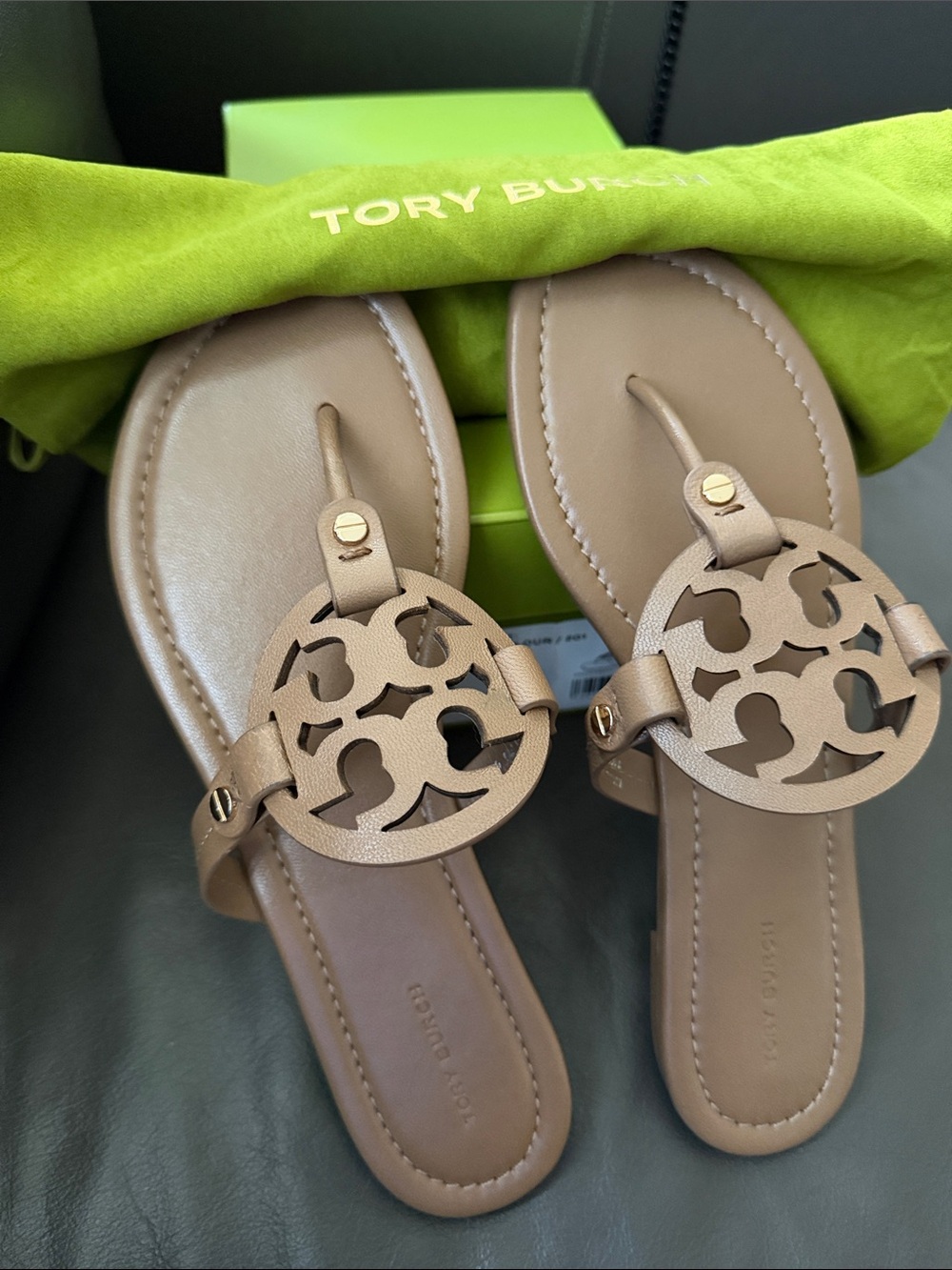 New Tory Burch Miller Sandal Almond Flour 9.5